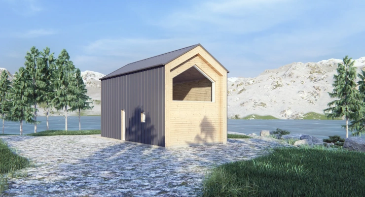 Небольшой загородный дом 4,6х11,1-63 м²