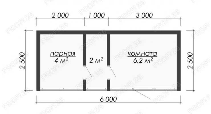 Баня с понорамным видом 6х2,3-12,2м2