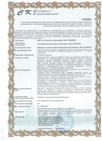 Полис страхования гражданской ответственности и финансовых рисков